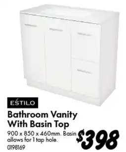 Bunnings ESTILO Bathroom Vanity With Basin Top offer