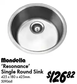 Bunnings Mondella Resonance Single Round Sink offer