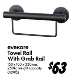 Bunnings Evekare Towel Rail With Grab Rail offer