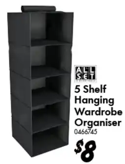 Bunnings 5 Shelf Hanging Wardrobe Organiser offer