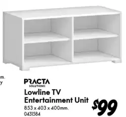 Bunnings Practa Lowline TV Entertainment Unit offer