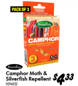 Bunnings Brunnings Camphor Moth & Silverfish Repellent offer