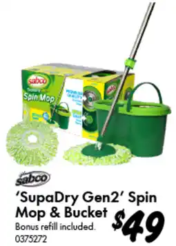 Bunnings Sabco SupaDry Gen2 Spin Mop & Bucket offer