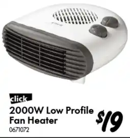 Bunnings click 2000W Low Profile Fan Heater offer