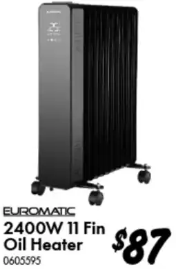Bunnings EUROMATIC 2400W 11 Fin Oil Heater offer