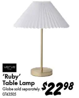 Bunnings Ruby Table Lamp Globe sold separately. offer
