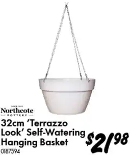 Bunnings Northcote 32cm Terrazzo Look Self-Watering Hanging Basket offer