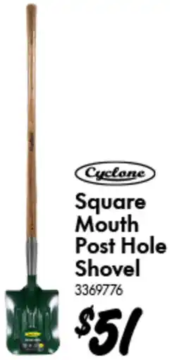Bunnings Cyclone Square Mouth Post Hole Shovel offer