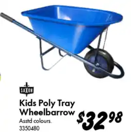 Bunnings SAXON Kids Poly Tray Wheelbarrow offer