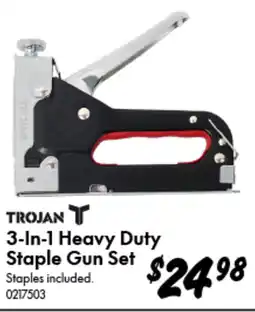 Bunnings TROJAN 3-In-1 Heavy Duty Staple Gun Set offer
