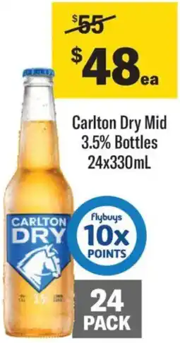 Liquorland Carlton Dry Mid 3.5% Bottles offer