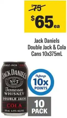 Liquorland Jack Daniels Double Jack & Cola Cans offer