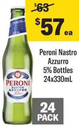 Liquorland Peroni Nastro Azzurro 5% Bottles offer