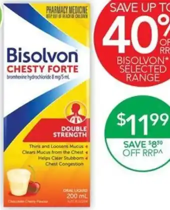 Terry White Bisolvon* Chesty Forte Cough Liquid offer