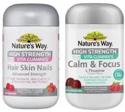 Terry White Nature's Way High Strength Adult Vita Gummies Hair Skin Nails or Calm & Focus offer