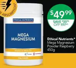 Terry White Ethical Nutrients Mega Magnesium Powder Raspberry offer