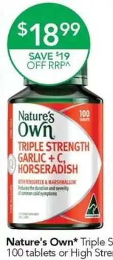 Terry White Nature's Own Triple Strength Garlic + C Horseradish offer