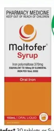 Terry White Maltofer Tablets or Syrup offer