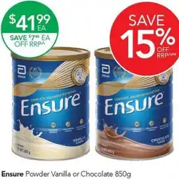 Terry White Ensure Powder Vanilla or Chocolate offer