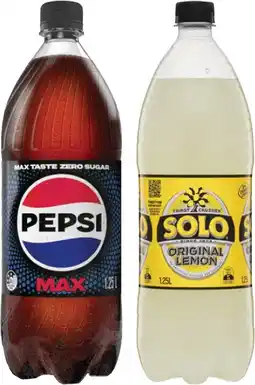 IGA Pepsi or Solo 1.25 Litre Selected Varieties offer