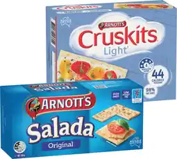 IGA Arnott’s Cruskits 125g, Salada or Vita‑Weat Crackers 250g Selected Varieties offer