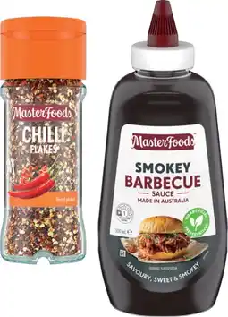 IGA MasterFoods Barbecue, Tomato Squeezy Sauce 500mL, Chilli Flakes 22g or Coriander Leaves 5g offer