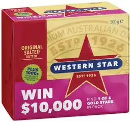 IGA Western Star Butter Block 500g Selected Varieties offer