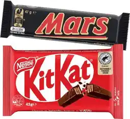 IGA Mars 44‑56g, Nestlé 35‑50g Medium Bars or M&M’s 35‑49g Selected Varieties offer