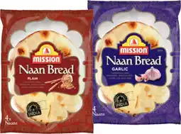 IGA Mission Naan Bread 4 Pack or Mini 6 Pack Selected Varieties offer