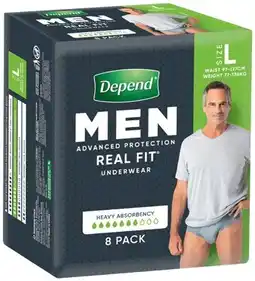 IGA Depend Real Fit Men Underwear 8 Pack Selected Varieties offer