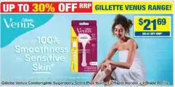 My Chemist Gillette Venus Comfortglide Sugarberry Scent Plus Women's Razor Handle +4 Blade Refills offer