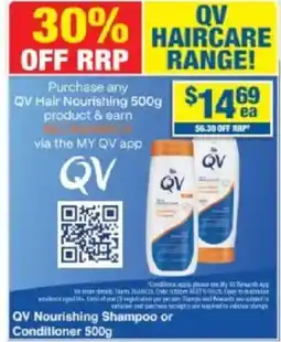 My Chemist QV Nourishing Shampoo or Conditioner offer