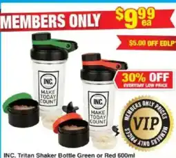 My Chemist INC. Tritan Shaker Bottle Green or Red offer