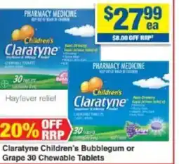 My Chemist Claratyne Children's Bubblegum or Grape offer