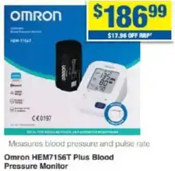 My Chemist Omron HEM7156T Plus Blood Pressure Monitor offer