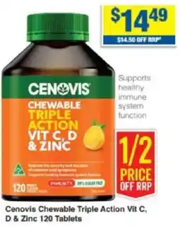 My Chemist Cenovis Chewable Triple Action Vit C, D & Zinc offer