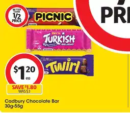 Coles Cadbury Chocolate Bar offer