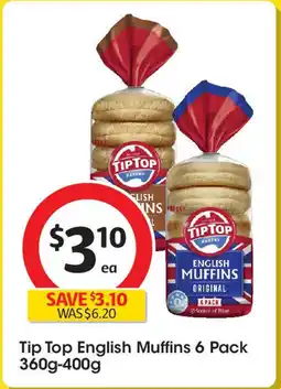 Coles Tip Top English Muffins offer