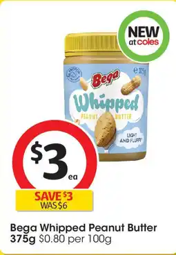 Coles Bega whipped peanut butter offer