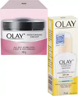 Coles Olay Complete Sensitive SPF 30 Lotion 75mL or Moisturising Cream 100g offer
