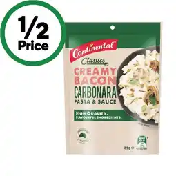 Woolworths Continental Pasta & Sauce Side Dish 85-105g offer