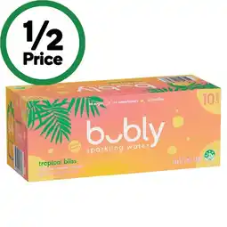 Woolworths Bubly Sparkling Water Varieties 10 x 375ml offer