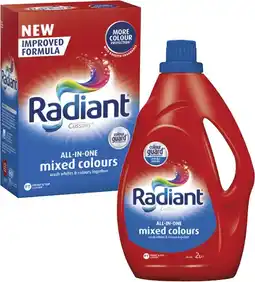 Coles Radiant Laundry Liquid 2 Litre or Powder 2kg offer
