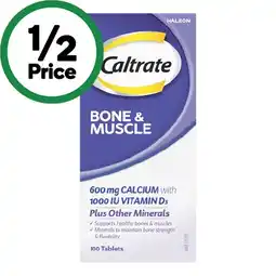 Woolworths Caltrate Bone & Muscle with Calcium & Vitamin D3 Tablets Pk 100 offer