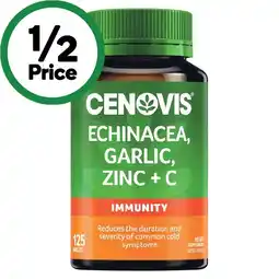 Woolworths Cenovis Echinacea, Garlic, Zinc + Vitamin C Tablets Pk 125 offer