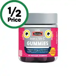 Woolworths Little Swisse Iron + Vitamin C Gummies Pk 40 offer