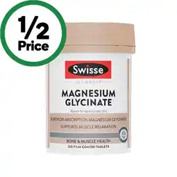 Woolworths Swisse Ultiboost Magnesium Glycinate Tablets Pk 120 offer