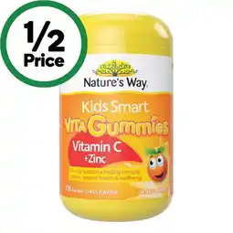 Woolworths Nature’s Way Kids Smart Vita Gummies Vitamin C + Zinc Pk 170 offer