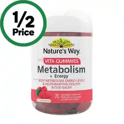 Woolworths Nature’s Way Adult Vita Gummies Metabolism + Energy Pk 70 offer