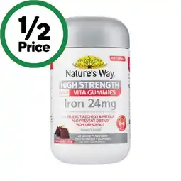 Woolworths Nature’s Way Adult Vita Gummies Iron 24mg Pk 30 offer